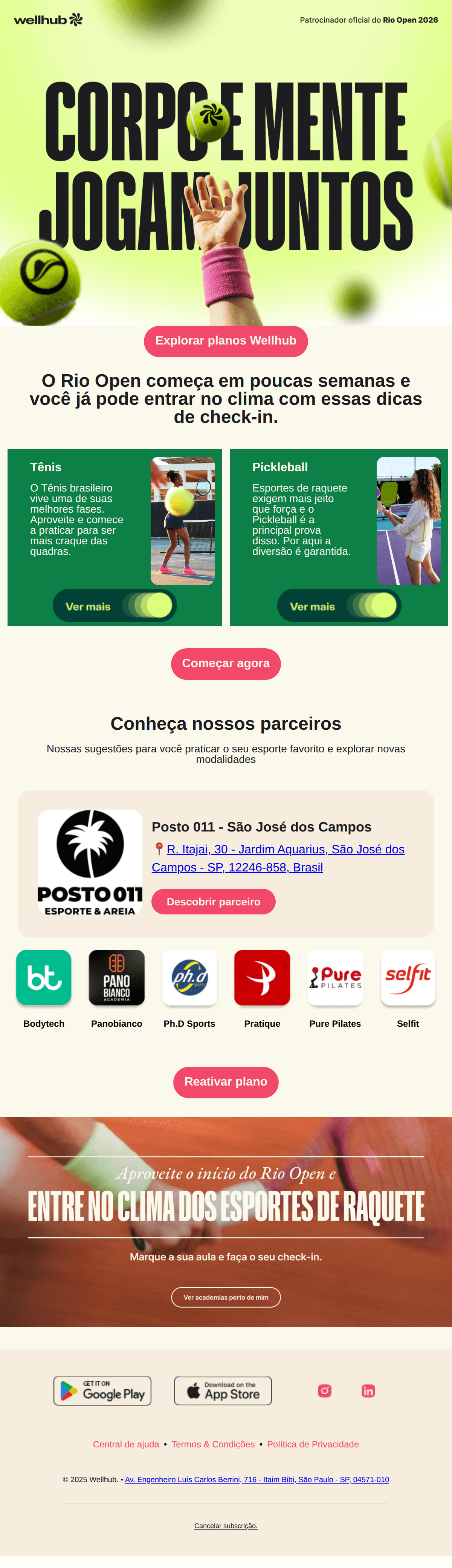 Wellhub: Descubra o seu novo esporte favorito com o Wellhub 🎾