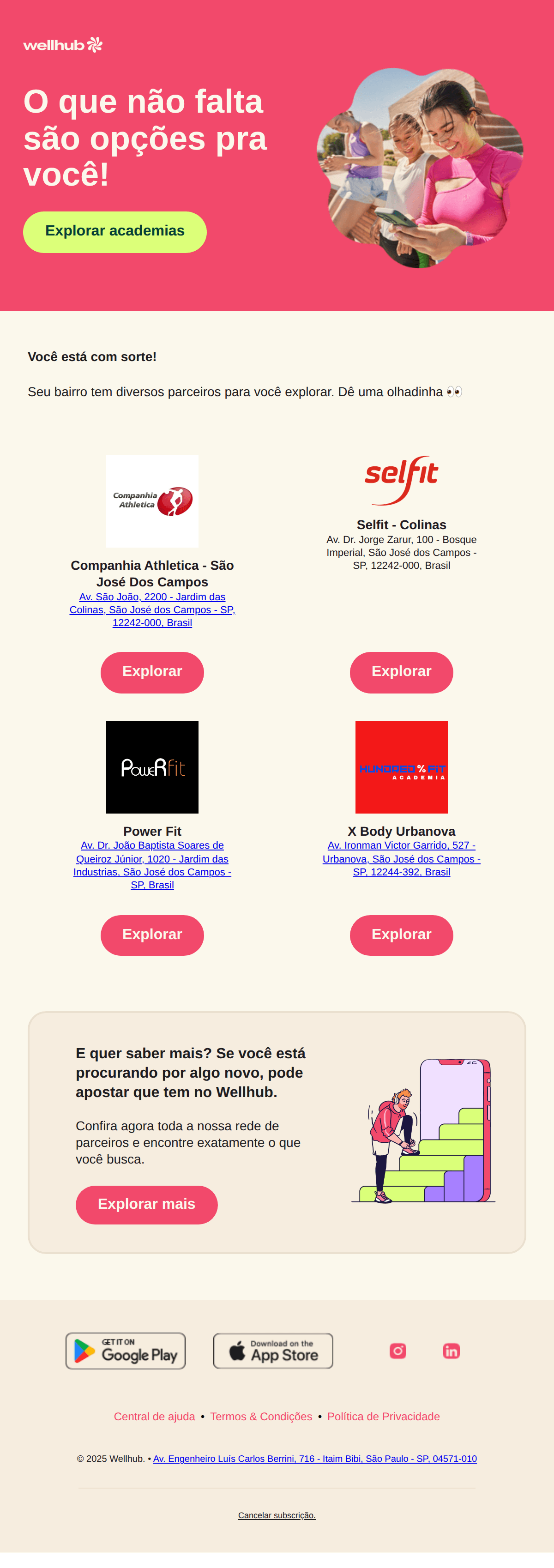 Wellhub: [nome], descubra sua nova atividade favorita
