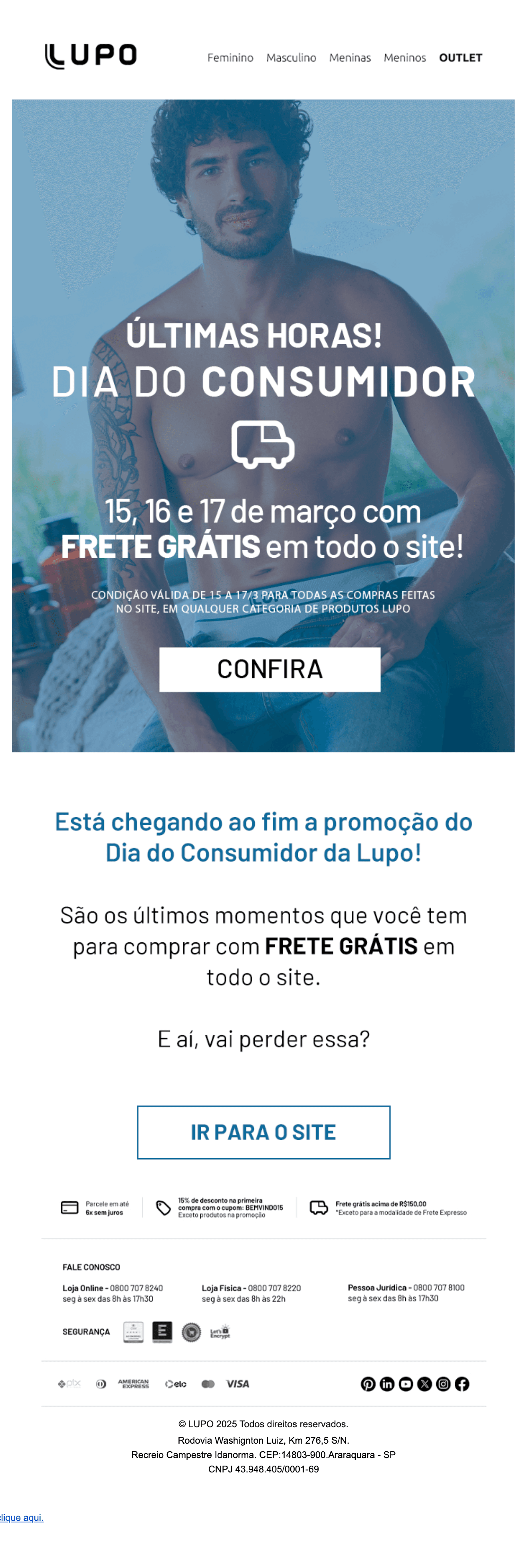 Lupo: Está acabando o Dia do Consumidor Lupo ⌛