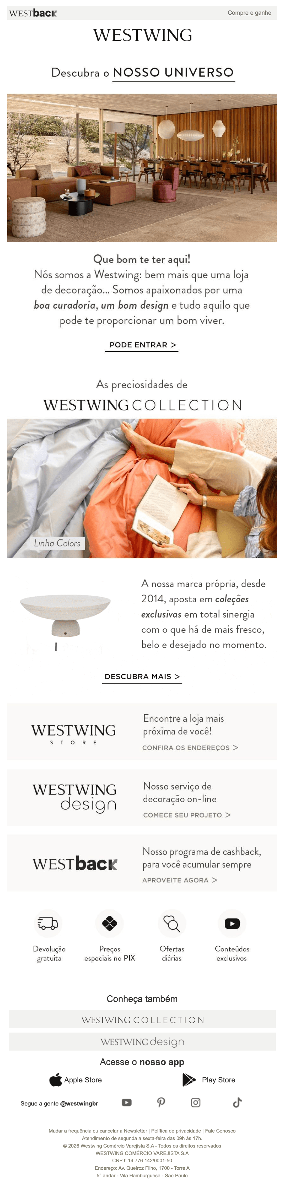 Westwing: Que bom ter você por aqui!