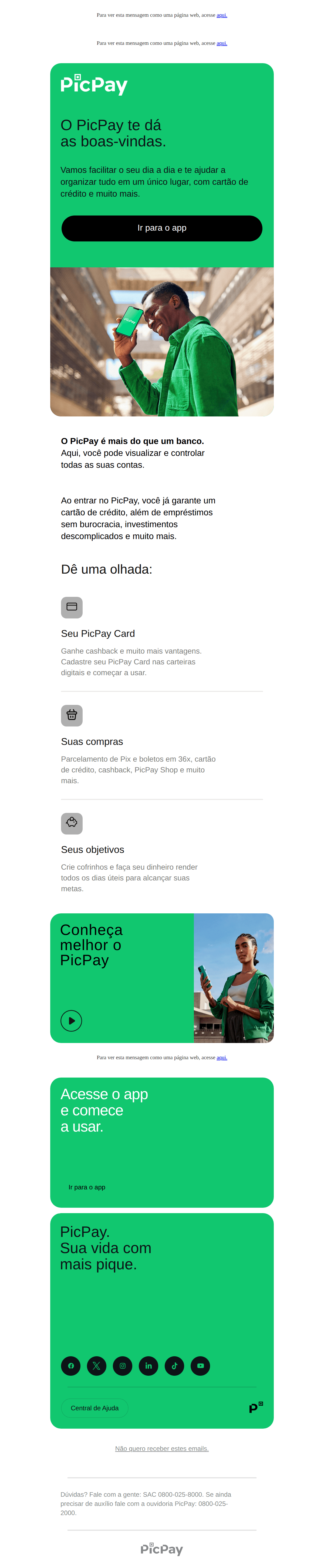 Picpay: Que bom ter você no PicPay